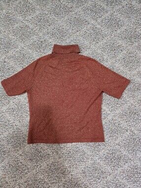 Y2k Sparkly Orange Short Sleeve Turtleneck
